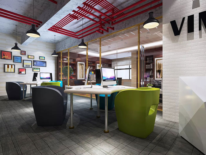 互聯(lián)網(wǎng)公司辦公室辦公區(qū)裝修設計效果圖
