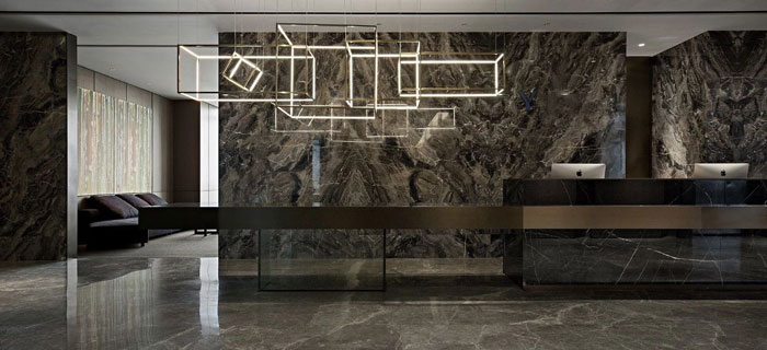 投資公司辦公室前臺裝修設(shè)計效果圖