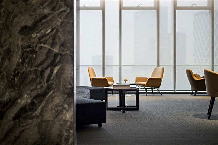 投資公司辦公室前臺接待裝修設(shè)計效果圖