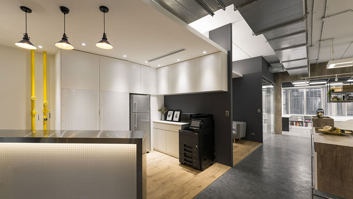 科技公司辦公室打印區(qū)裝修設計效果圖