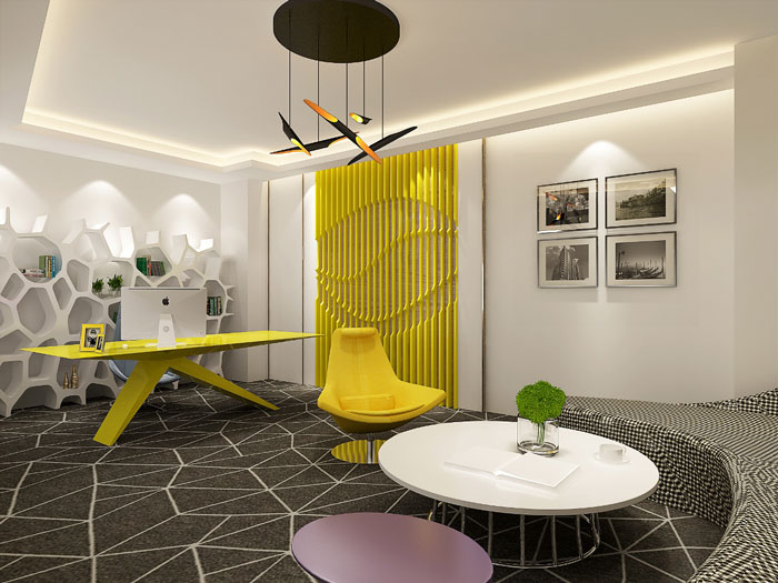 時尚創(chuàng)意總經(jīng)理辦公室裝修設計效果圖