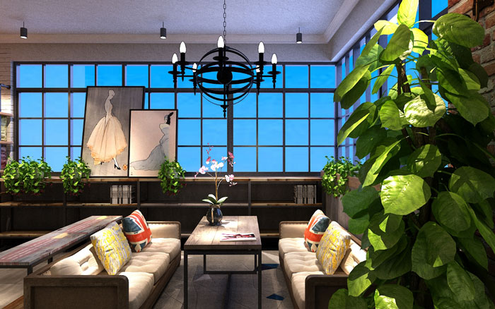 服飾公司辦公室辦公區(qū)裝修設計效果圖