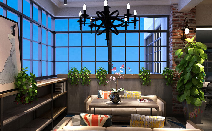 服飾公司辦公室辦公區(qū)裝修設計效果圖