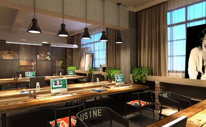 服飾公司辦公室辦公區(qū)裝修設計效果圖