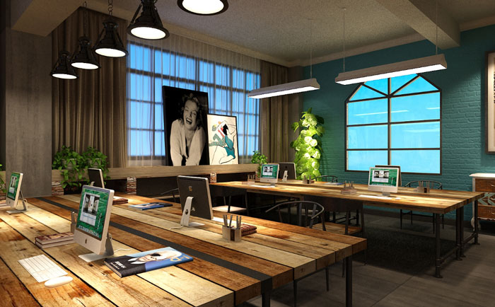 服飾公司辦公室辦公區(qū)裝修設計效果圖