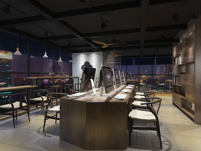 文化公司辦公室辦公區(qū)裝修設計效果圖