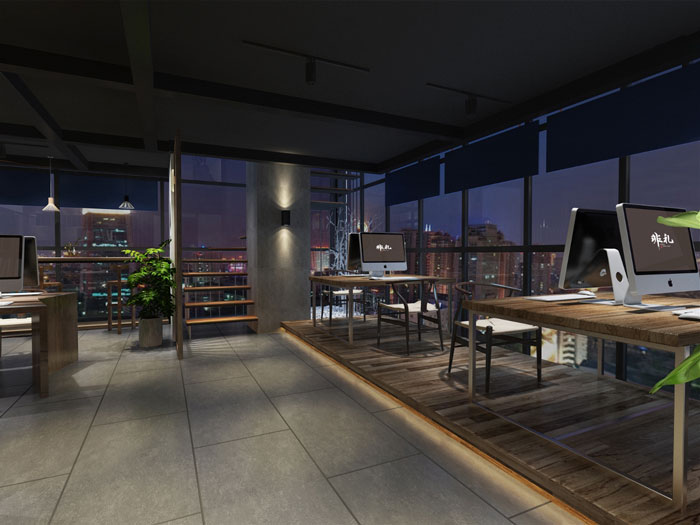 文化公司辦公室辦公區(qū)裝修設計效果圖