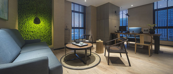 新中式總經(jīng)理辦公室裝修設計效果圖