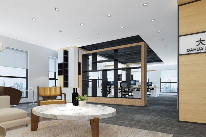 杭州蕭山辦公室接待區(qū)裝修設(shè)計效果圖