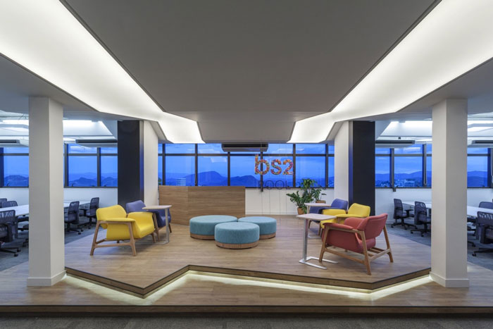 金融企業(yè)辦公室進門區(qū)裝修設計效果圖