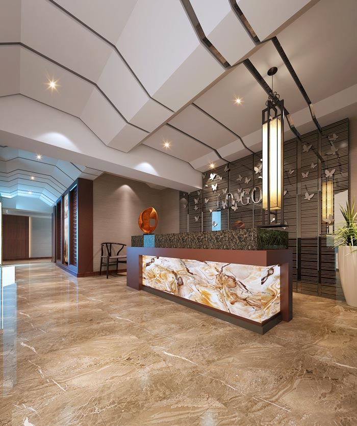 古典辦公室前臺裝修設(shè)計(jì)效果圖