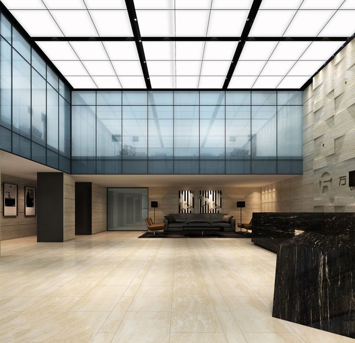 企業(yè)寫(xiě)字樓辦公室大廳裝修設(shè)計(jì)效果圖