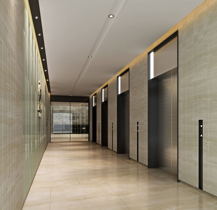 企業(yè)寫(xiě)字樓辦公室電梯間裝修設(shè)計(jì)效果圖