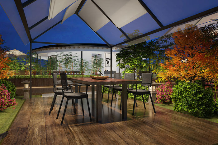 中式樓頂天臺裝修設(shè)計(jì)效果圖