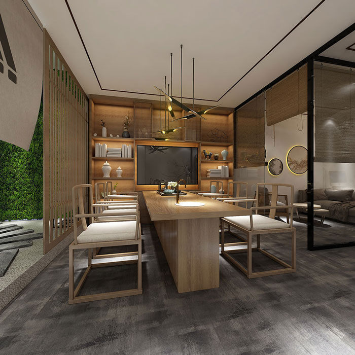 中式工作室會議室裝修設(shè)計(jì)效果圖