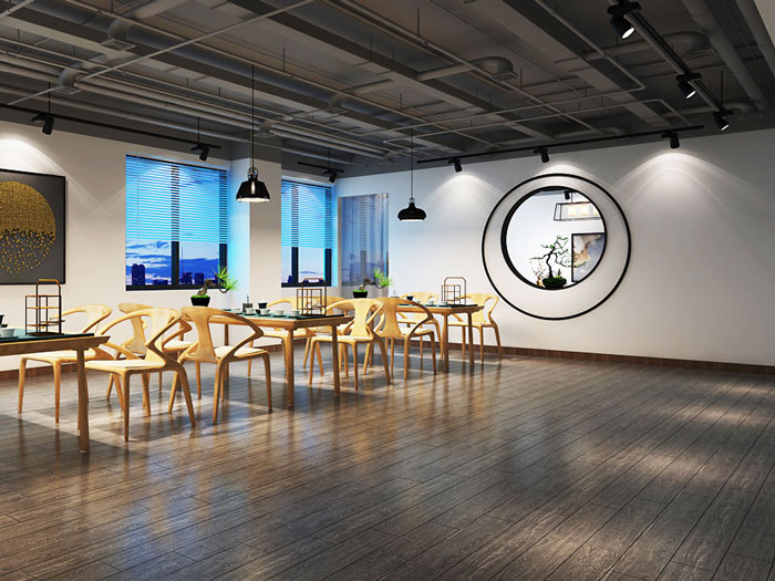 中式禪意辦公室接待區(qū)裝修設(shè)計效果圖