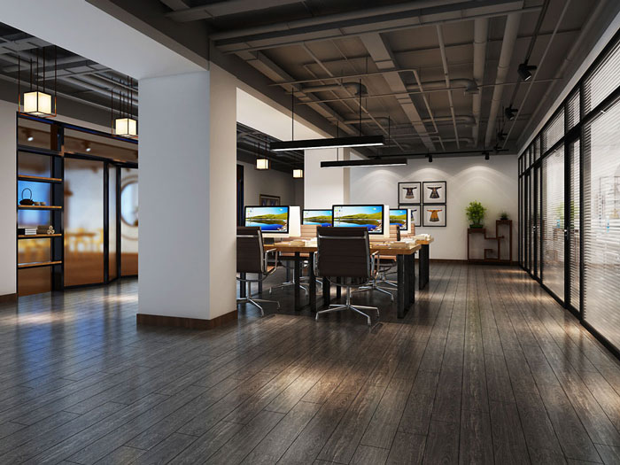 中式禪意辦公室辦公區(qū)裝修設(shè)計效果圖