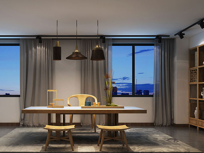 中式禪意總經(jīng)理辦公室裝修設(shè)計效果圖