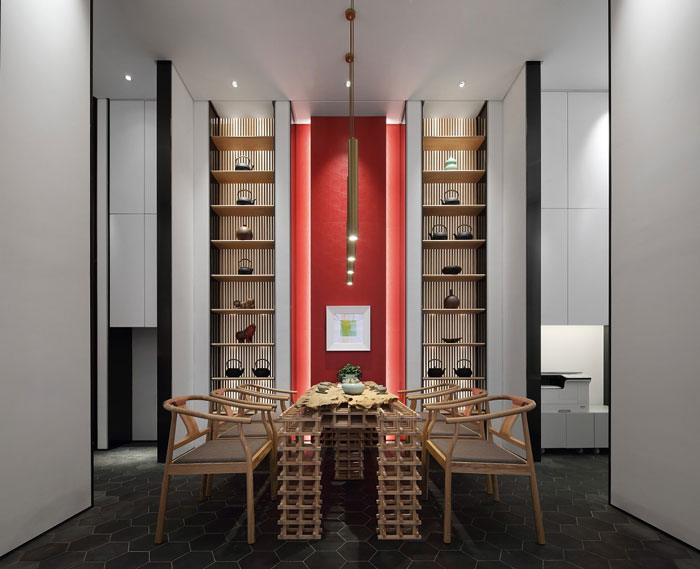 新中式風格辦公室接待區(qū)設計方案