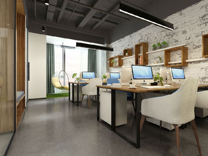 簡潔辦公室辦公區(qū)裝修設(shè)計(jì)效果圖