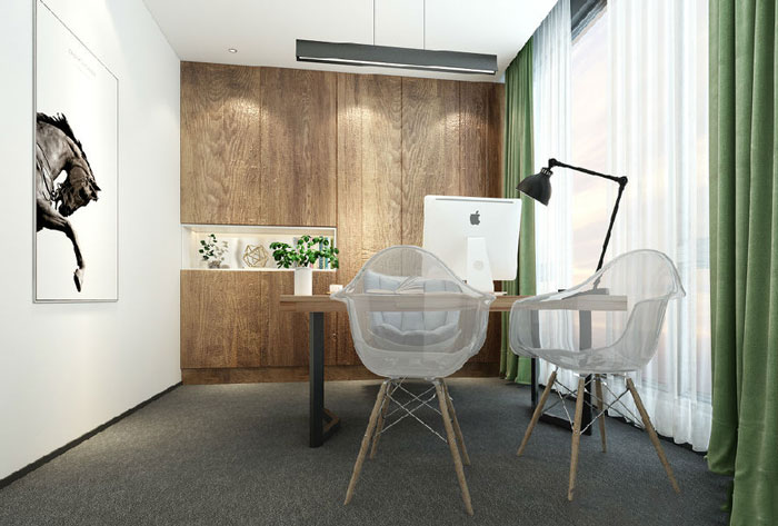 簡潔經(jīng)理辦公室裝修設(shè)計(jì)效果圖