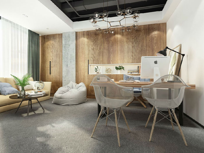 簡潔總經(jīng)理辦公室裝修設(shè)計(jì)效果圖