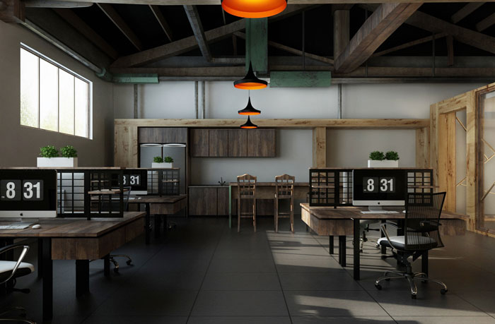 小廠房辦公室辦公區(qū)裝修設(shè)計(jì)效果圖