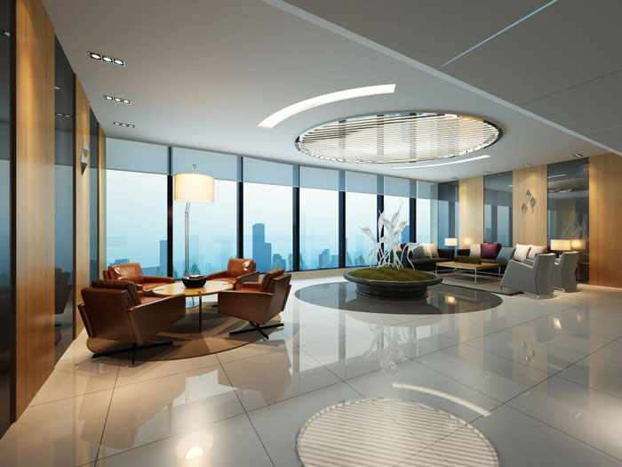 杭州桐廬辦公樓接待區(qū)裝修設(shè)計效果圖