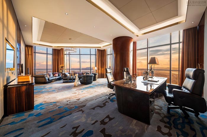 金融控股公司董事長(zhǎng)辦公室裝修設(shè)計(jì)效果圖