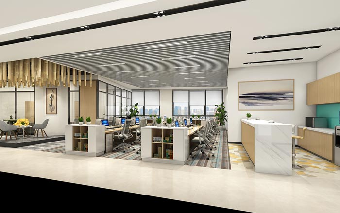 集團公司辦公室辦公區(qū)裝修設計效果圖