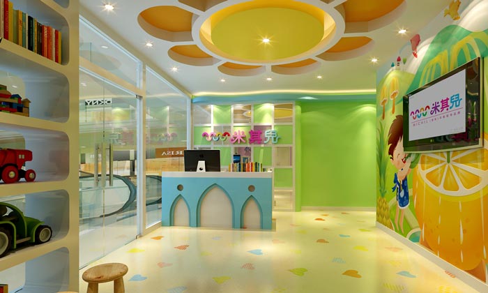 托管班前臺(tái)裝修設(shè)計(jì)效果圖