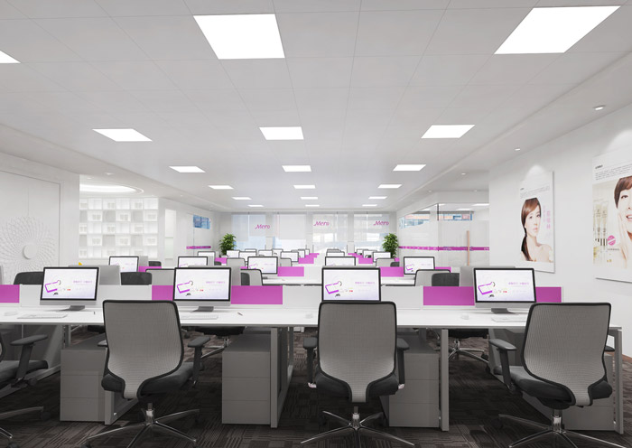 化妝品辦公室辦公區(qū)裝修設(shè)計效果圖