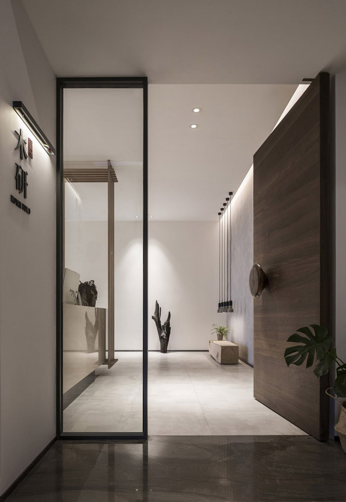 新中式風格辦公室進門區(qū)設計效果圖