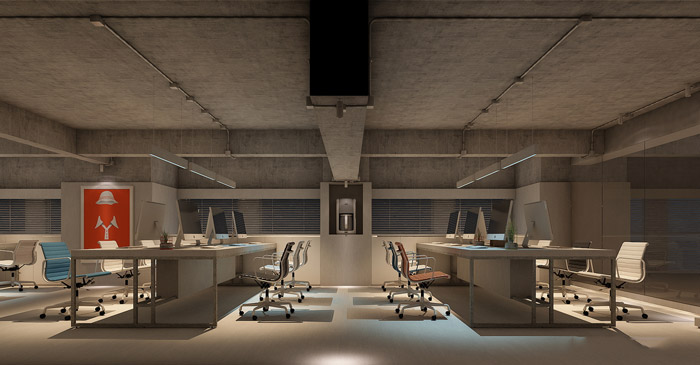 新中式辦公室辦公區(qū)設(shè)計裝修效果圖