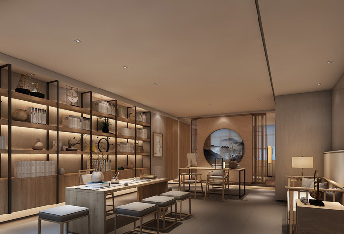 新中式總經(jīng)理辦公室設(shè)計裝修效果圖