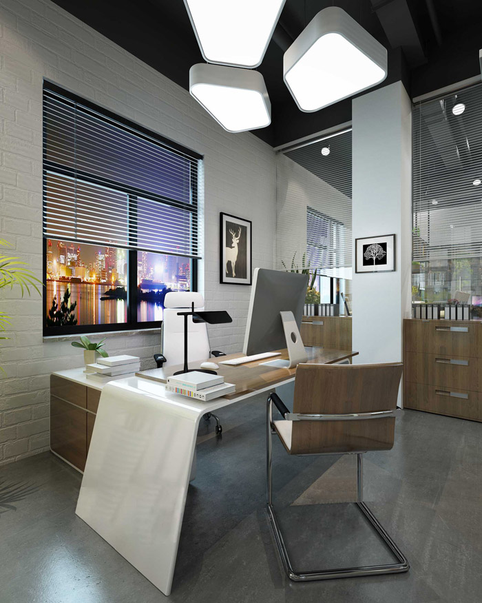 工業(yè)風總經(jīng)理辦公室裝修效果圖