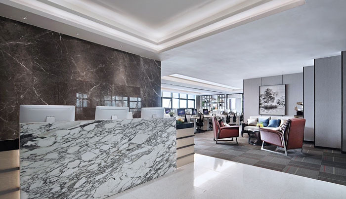 公司寫字樓前臺裝修設(shè)計效果圖