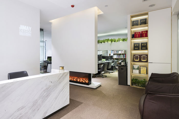 設計公司辦公室前臺裝修設計效果圖