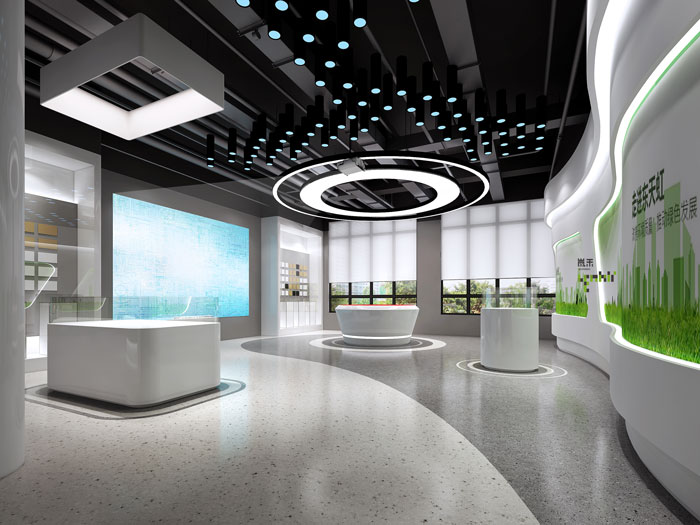 杭州環(huán)保公司辦公室展廳裝修設(shè)計效果圖