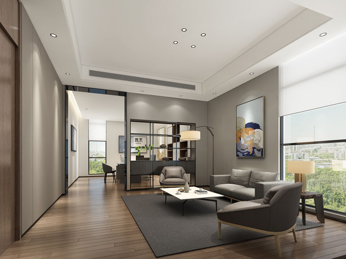 杭州環(huán)保公司副總辦公室裝修設(shè)計效果圖