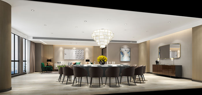 杭州環(huán)保公司辦公室餐廳裝修設(shè)計效果圖