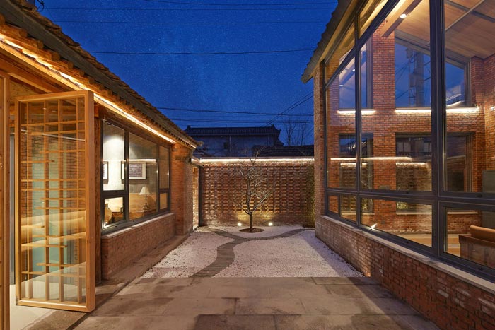 景區(qū)三合院民宿過道設(shè)計效果圖