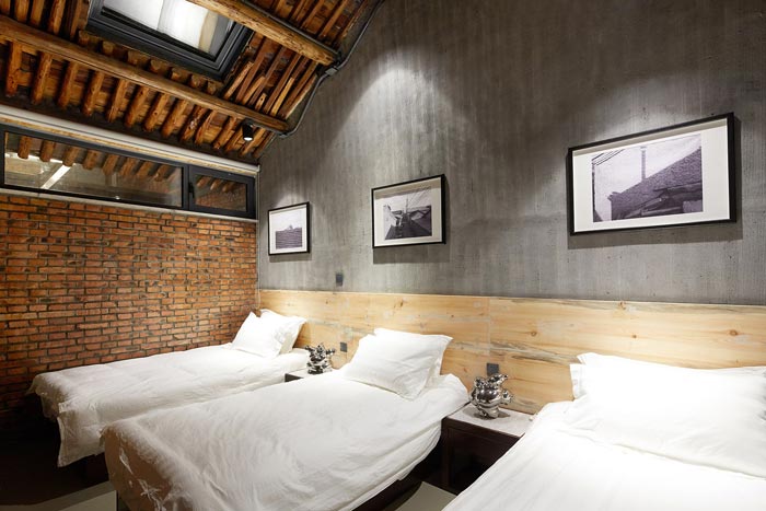 景區(qū)三合院民宿三人間設(shè)計效果圖