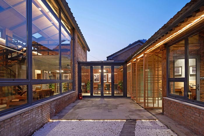 景區(qū)三合院民宿庭院設(shè)計效果圖