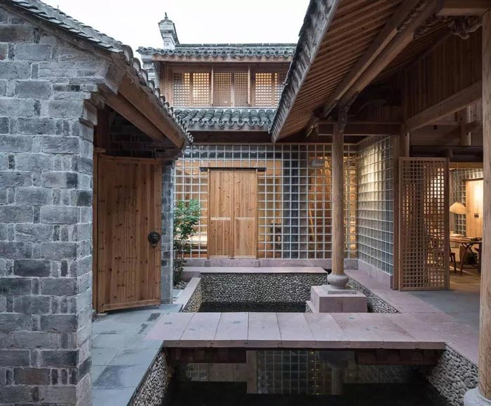 古鎮(zhèn)鄉(xiāng)村民宿入口設計效果圖