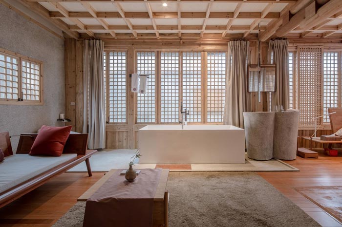 古鎮(zhèn)鄉(xiāng)村民宿浴室設計效果圖