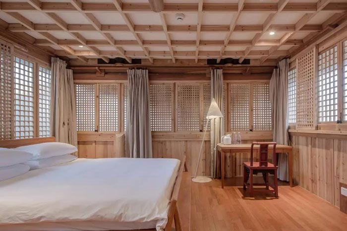 古鎮(zhèn)鄉(xiāng)村民宿雙人間設計效果圖