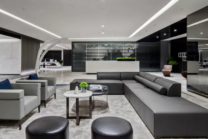 時尚辦公樓接待區(qū)設計方案