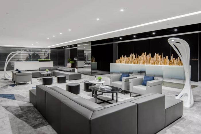 時尚辦公樓接待區(qū)設計方案