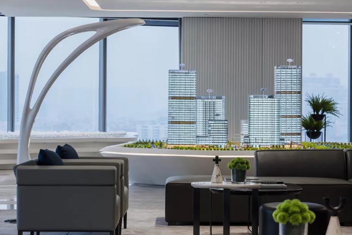 時尚辦公樓接待區(qū)設計方案